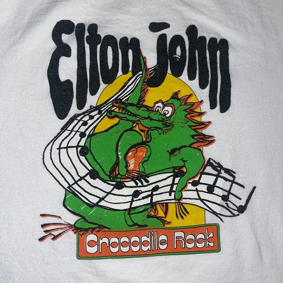 The Crocodile Rock Kids Graphic T-Shirt – White Short Sleeve Crewneck (Kids XL) - Picture 1 of 8